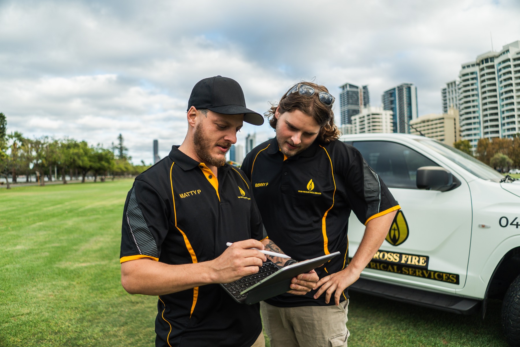 the cross fire electrical team on-site in perth